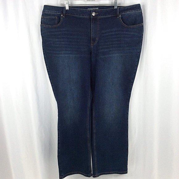Maurices Women’s Jeans Size 22W Short Bootcut Mid Rise Dark Wash Blue Denim - Picture 2 of 8